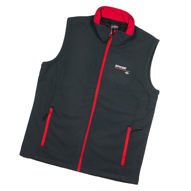 Softshell Vest, sleeveless, color iron-gry/red, MEN